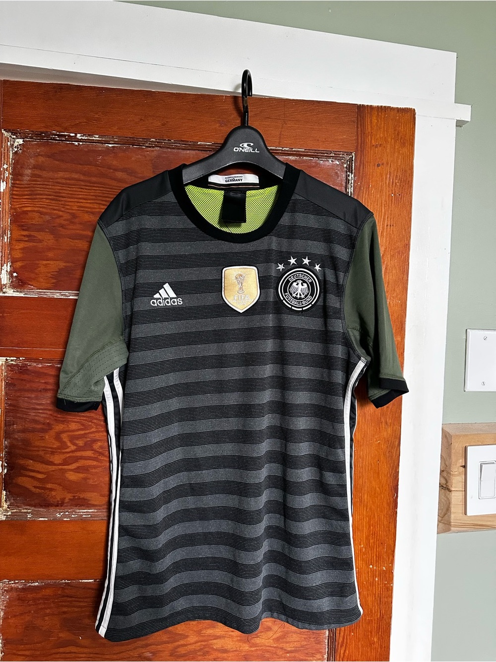 adidas Men’s Black & Green Germany Football Jersey